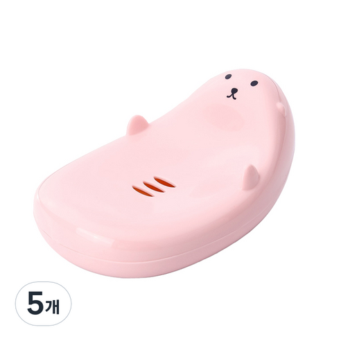 제이라이프 수달 비누 받침대, 핑크, 5개