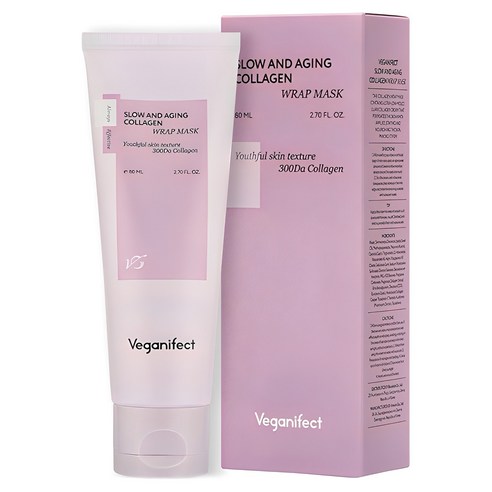 비건이펙트 슬로우 앤 에이징 저분자 콜라겐 물광 랩마스크 80ml, 1개입, 1개