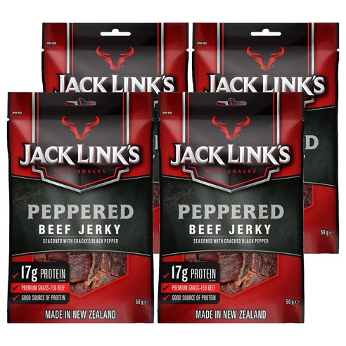 잭링크스 비프 져키 페퍼 육포, 50g, 4개