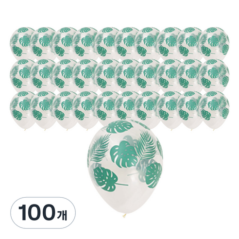 셈퍼텍스 트로피칼리프 클리어 풍선 30cm, 혼합색상, 100개