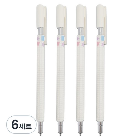 문구담 고급샤프 0.5mm 4p, 화이트, 6세트