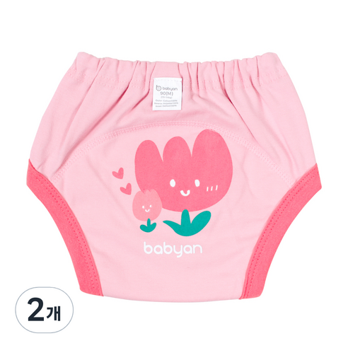 베이비앙 배변훈련팬티 3중방수, 플라워, 2개
