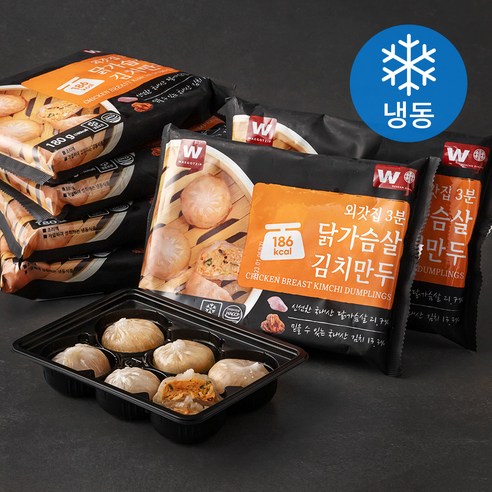 외갓집 3분 닭가슴살 김치만두 (냉동), 180g, 6개