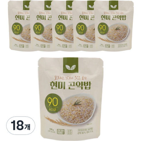 봄식당 현미 즉석 곤약밥, 150g, 18개