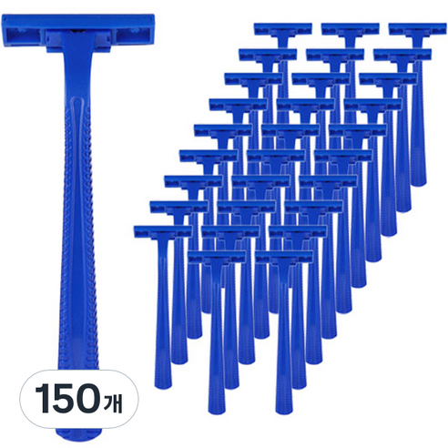 면도기  맥라이프 굿맥스 스무스 3중날 일회용 면도기 블루, 1개입, 150개