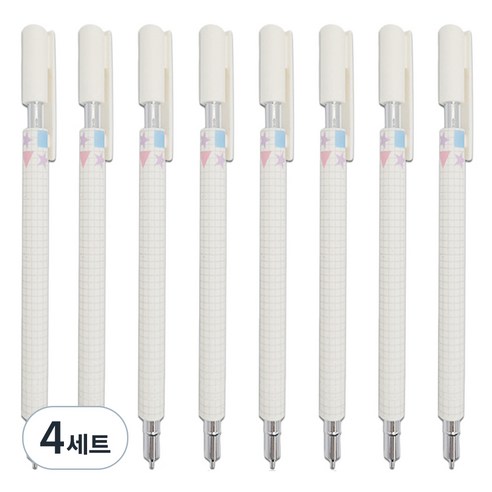 문구담 고급샤프 0.5mm 8p, 화이트, 4세트