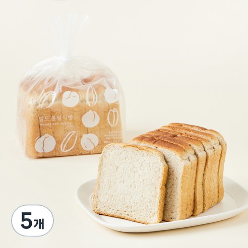 밀도 통밀식빵, 480g, 5개