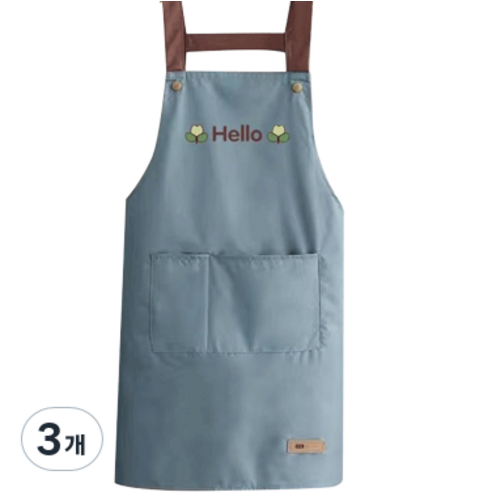 헬로젬 헬로 포켓 H형 앞치마, 블루, 3개