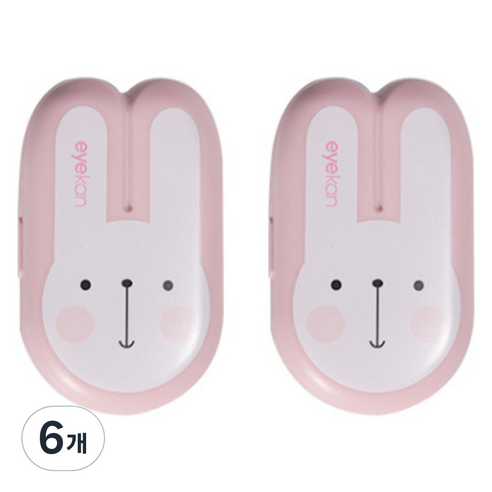 블랙트리 헬로우 바니 렌즈 케이스, 핑크, 6개
