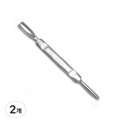 에이부 라운드형 납작 라운드 라운드 큐티클 푸셔, 2개, 실버
