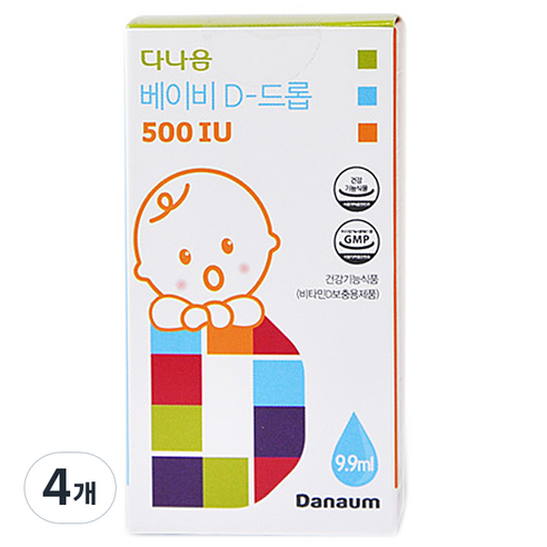 다나음 비타민 베이비 D 드롭 500 IU, 4개, 0.066g