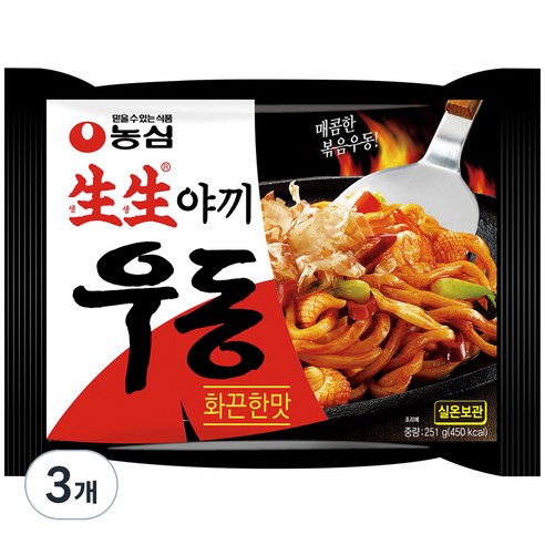 생생야끼우동 화끈한맛 251g, 3개