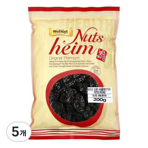 웰넛 건자두 푸룬, 200g, 5개