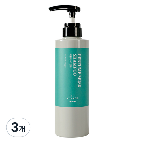 빌라쥬11팩토리 퍼퓸 머스크 샴푸 머스크향, 500g, 3개