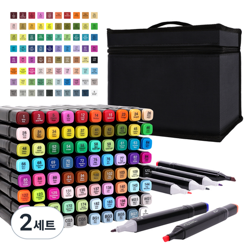 코멧 아트 마카펜 + 펜홀더 세트, 80색, 2세트