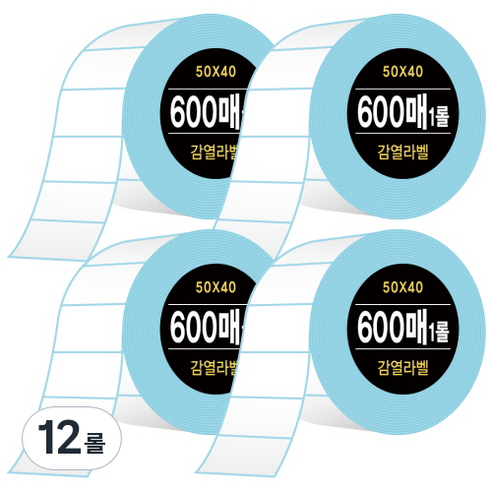 다다 감열라벨 600매 50*40mm, 12롤