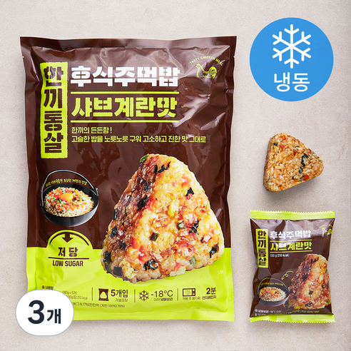 한끼통살 후식주먹밥 샤브계란맛 5개입 (냉동), 500g, 3개