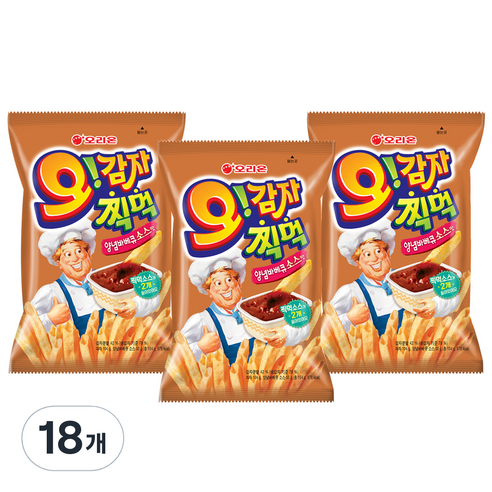 오리온 오감자 딥바베큐 스낵, 154g, 18개