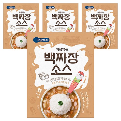베베쿡 처음먹는 덮밥 소스, 백짜장맛, 200g, 4개
