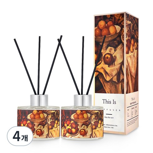 디스이즈 명화 디퓨저 120ml x 2p, 키스더레인, 4개