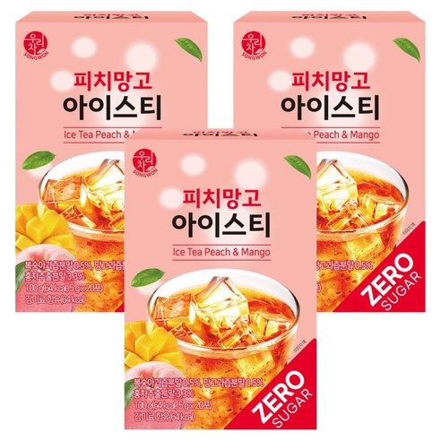 우리차 피치망고 아이스티 분말, 5g, 20개입, 3개