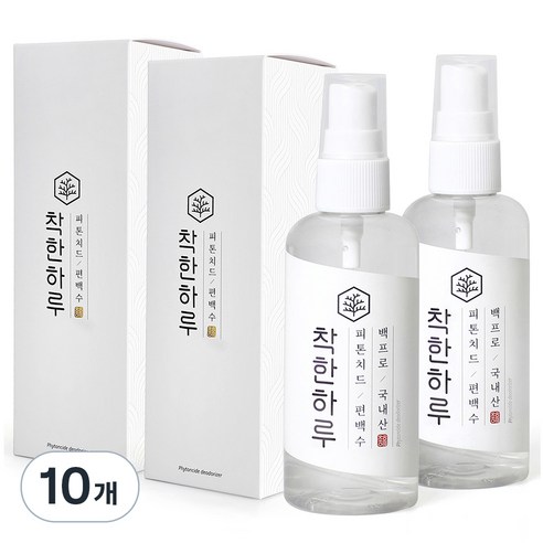 착한하루 피톤치드 편백수 탈취제 휴대용 스프레이, 10개, 100ml