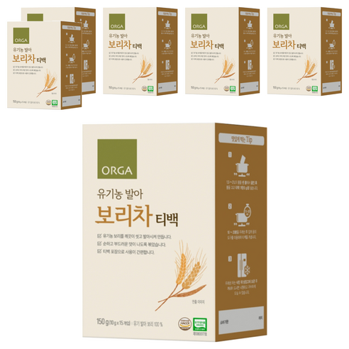올가홀푸드 유기농 발아 보리차, 10g, 15개입, 6개