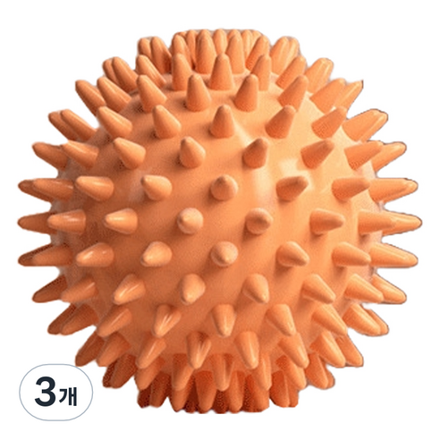 고민고밍 허리 등 근육 발 마사지 볼 6cm, 3개, 오렌지