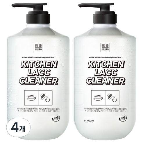 무로 키친 락클리너 자몽향, 1050ml, 4개
