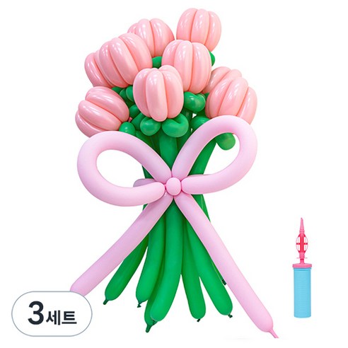 인블룸 DIY 풍선 꽃다발 만들기 세트, 핑크그린, 3세트