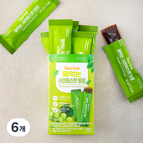 풀무원 짜먹는 샤인머스캣 양갱, 25g, 8개입, 6개
