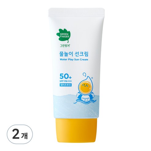 그린핑거 물놀이 선크림 워터프루프 SPF50+ PA++++, 50ml, 2개