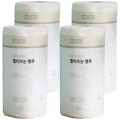 데이앤데이 빨아쓰는 행주 80매 대형, 4개