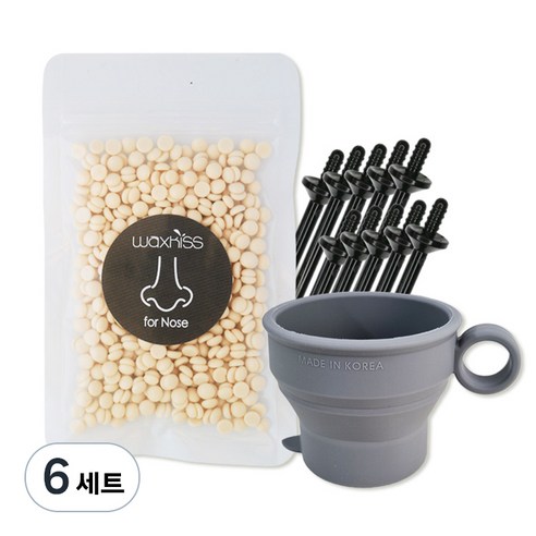 왁스키스 셀프 올인원 하드 왁싱키트 콧털용, 6개, 175g