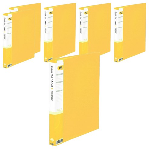 희망사무포인트 A4 클리어 파일, 노랑, 6개