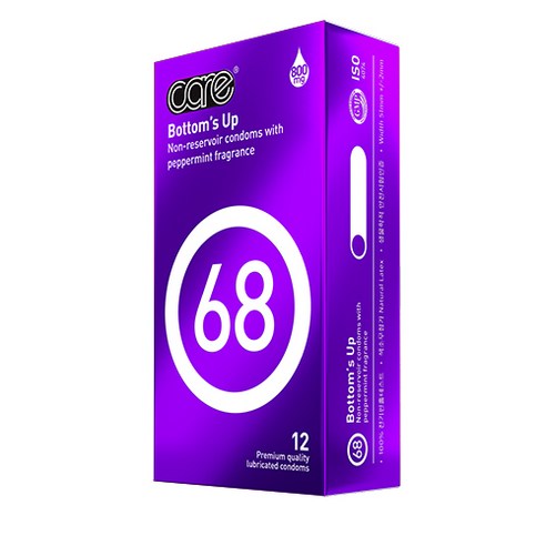care 바텀업 68 일반형콘돔, 1개, 12개입