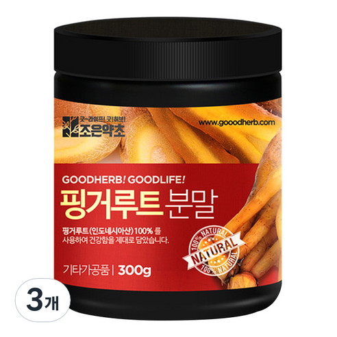 조은약초 프리미엄 핑거루트 분말, 3개, 300g