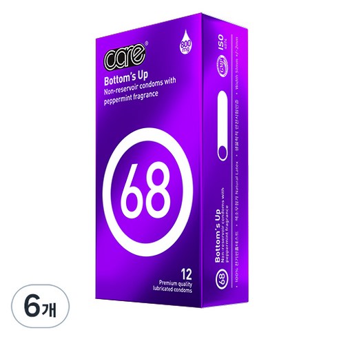 care 바텀업 68 일반형콘돔, 6개, 12개입