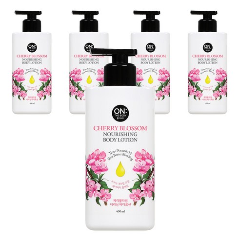 온더바디 너리싱 바디로션 체리블라썸향, 400ml, 5개