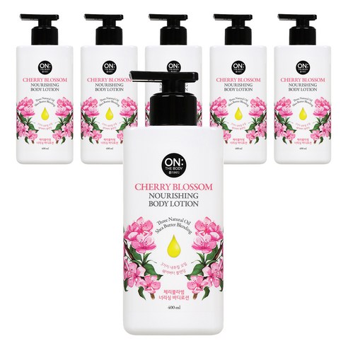 온더바디 너리싱 바디로션 체리블라썸향, 400ml, 6개