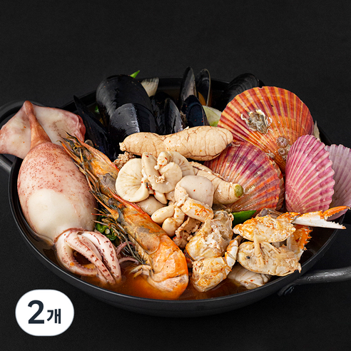 바다자리 통오징어 해물탕 + 야채소스 씨키트 3~4인분, 900g, 2개