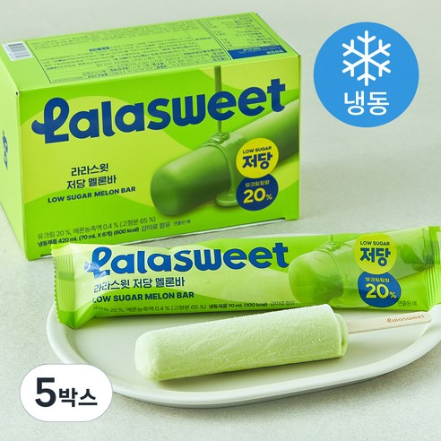 라라스윗 저당 멜론바 6개입 (냉동), 70ml, 5개
