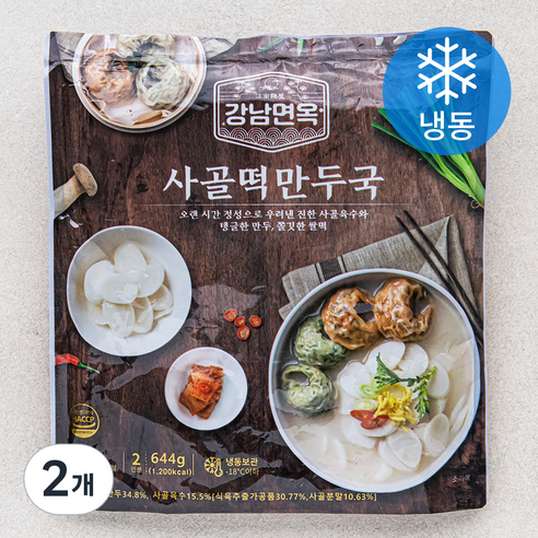 강남면옥 사골떡만두국 2인분 (냉동), 644g, 2개