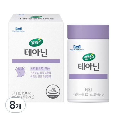 셀렉스 테아닌 24g, 60정, 8개