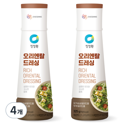 청정원 오리엔탈드레싱, 325g, 4개