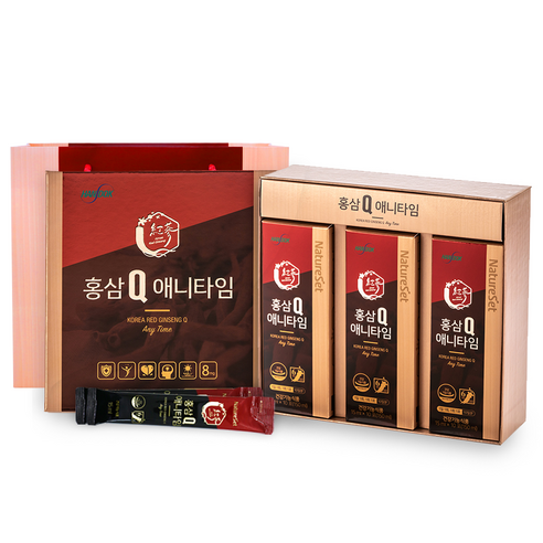 네이처셋 홍삼 Q 애니타임 파우치 + 쇼핑백, 450ml, 1세트