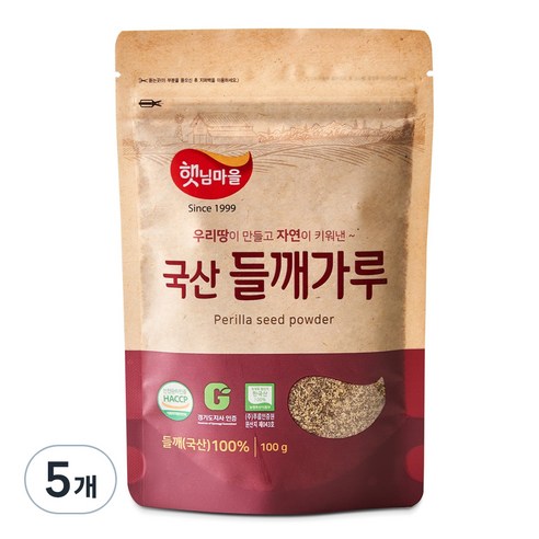 햇님마을 국산 들깨가루, 100g, 5개
