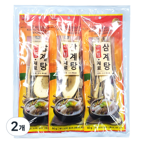 몸애조화 사계절 삼계탕 재료 3p, 180g, 2개