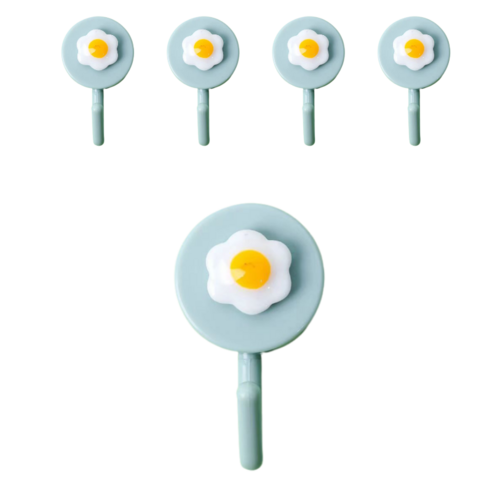 리빙홈디테일 러블리 접착 걸이, 5개, 계란