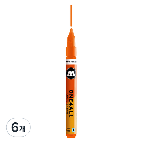 모로토우 원포올 아크릴 마카 2mm 127HS 085 dare orange, 1색, 6개